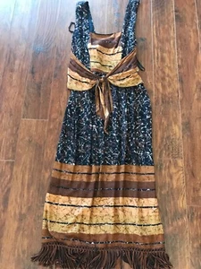 Barbara Barbara Womens . Unique Vintage Midi Dress w/fringed Hem. Size 10 - Picture 1 of 6