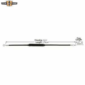 179CM Black Vinyl 70.5"Clutch Cable Fit For Harley FLHR 1994-2020 FXST 00-06 - Picture 1 of 10