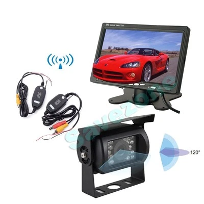 18 IR LED Wireless Reversing Camera + 7" TFT LCD Monitor Car Rear View Kit - Image 1 of 4