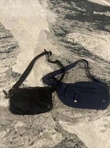 Lululemon Womens Black Blue Adjustable Strap Fanny Pack Bag Lot Of 2 - Picture 1 of 15
