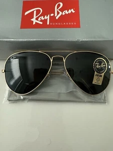 Ray Ban Sunglasses RB3025 AVIATOR LARGE METAL L0205 Arista Gold G-15 Green Lense - Picture 1 of 5