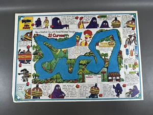 McDonald's Big Mac Teaches Bike Safety Grimace Tray Liner 10" x 14 "1977 Vintage - Picture 1 of 4
