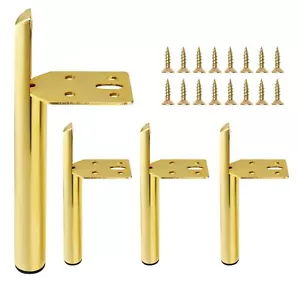 4Pcs Metal Furniture Legs 6 Inch Gold Heavy Duty Cabinet Feet Couch Legs Mode... - Picture 1 of 7
