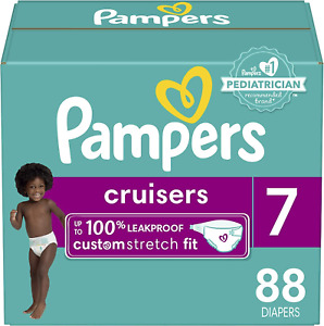 Diapers Size 7, 88 Count - Pampers Cruisers 7 (88 Count), White