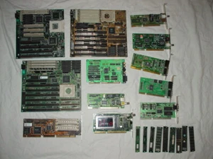 3 Stück AMD SOCKEL 3 Mainboards ISA KARTEN VGA DIMM VESA SPEICHER VINTAGE RAR - Bild 1 von 12