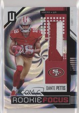 2018 Panini Unparalleled Focus Memorabilia Whirl /50 Dante Pettis Rookie RC