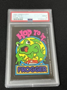 HOP TO IT PSA 9 MINT 1983 TOPPS FROGGER VIDEO GAME CITY SEGA STICKER LOW POP