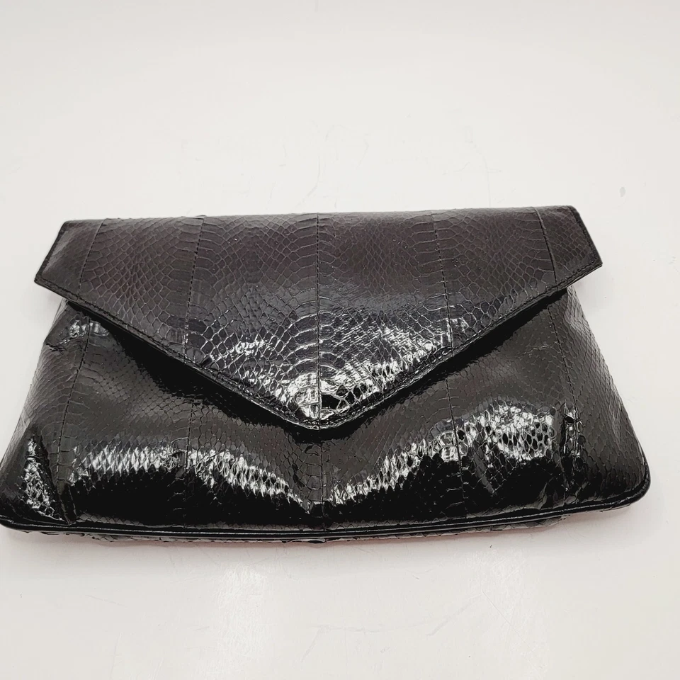Bolso sin asas vintage J Renee negro genuino serpiente Foto 1 de 4