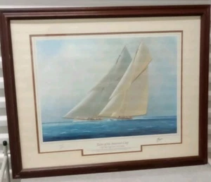 Copa Yates de las Américas firmada por T Thompson Big Racing Cutters enmarcada 25*31 - Imagen 1 de 11