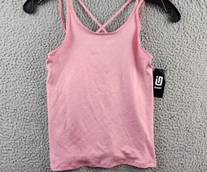 ID Ideology Core Tank Top Girls M Wild Rose Heather Scoop Neck Criss-Cross Back - Picture 1 of 12