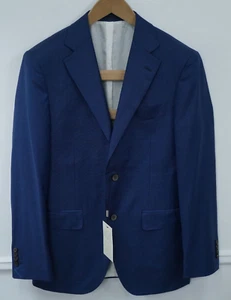 Men Suitsupply Blazer Napoli Blue Pure Wool Super 110's Zignone EU46 UK/US36 - Picture 1 of 7