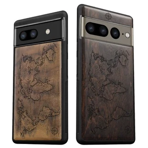 Fundas de madera para teléfono Google Pixel 8 Pro 7a 7 Pro 6 Pro 6a 7 8 cubierta mapa del mundo - Imagen 1 de 12