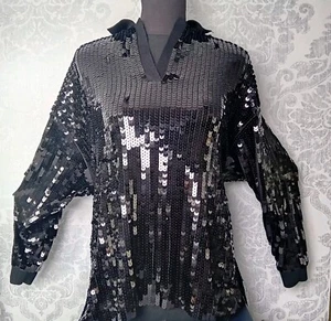 Zara Sequin Top Womens Black Size S Brand New With Tags - Picture 1 of 18