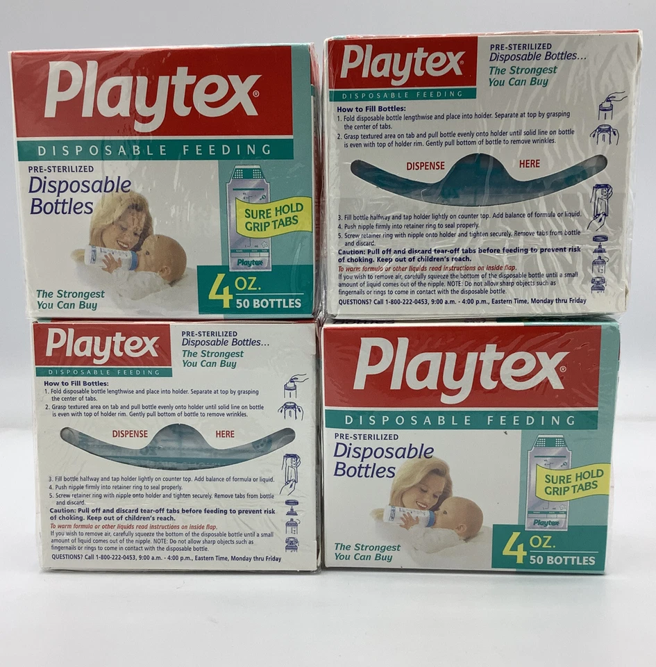 Playtex Pre Sterilized Disposable Baby Feeding 4 Oz Bottle Liners - 50ea