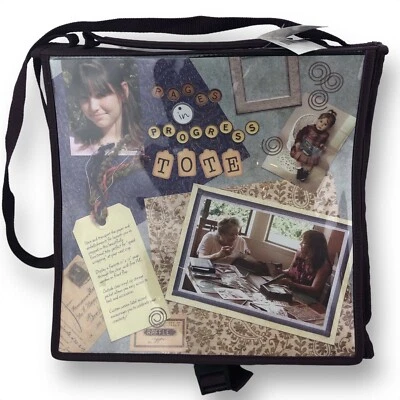 NWT Enesco Gregg Gift Plum Scrapbooking Tote Bag With Bible Blessing Quote 12x12 - Image 1 of 4