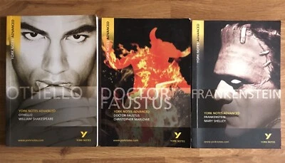 York Notes Advanced 3 Books Othello Shakespeare Frankenstein Doctor Faustus - Image 1 of 4