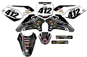2001-2007 DRZ 125 PODIUM Black Senge Graphics Kit Compatible with Suzuki - Picture 1 of 10