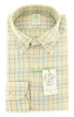 Camisa a Cuadros Amarilla Finamore Napoli - Extra Delgada - (2018022622) Foto 1 de 4