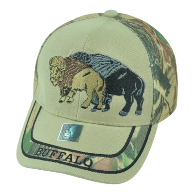 Buffalo Wild Animal Camouflage Camo Two Tone Outdoors  Hat Cap Camping - Image 1 of 2
