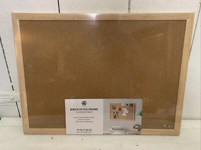 New Sealed~ U Brands Cork Bulletin Board, 17" x 23", Birch Frame, 4973U - Image 1 of 4