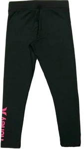 HURLEY Girls Black Soft Leggings W/ Pink Logo Size SMALL MSRP $25.00 - Picture 1 of 4