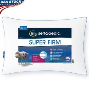 Almohada de cama súper firme hipoalergénica 100 % poliéster relleno estándar/queen NUEVA - Imagen 1 de 6
