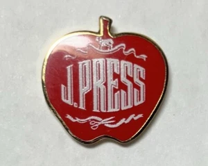 Rare 2001 J. Press Lapel Crest Pin Mint / Tie Tack Enamel Red / Gold APPLE 🍎 - Picture 1 of 6