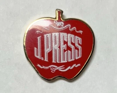 Rare  2001 J. Press Lapel Crest Pin Mint / Tie Tack Enamel Red / Gold APPLE 🍎 - Image 1 of 4