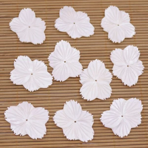 10 PIEZAS Colgantes de flores concha blanca natural madreperla 22mmX33mm - Imagen 1 de 12