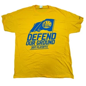 Golden State Warriors T Shirt Men's XL Yellow NBA Basketball Defend Our Group - Picture 1 of 8