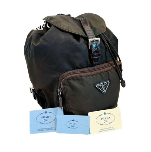 Zaino PRADA VELA Nylon Triangolo Logo B4650F Cachi Dal Giappone Usato