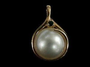 MABE PEARL~SAPPHIRE PENDANT - 6011JA1675A - Picture 1 of 5