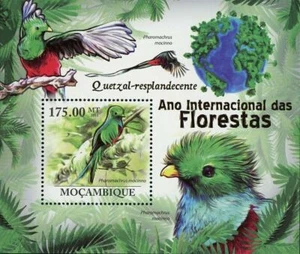 Resplendent Quetzal Birds Stamp Pharomachrus Mocinno S/S MNH #4380 / Bl.416 - Picture 1 of 12