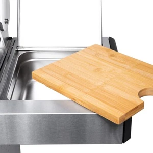 CosmoGrill Stainless Steel Side Table With Bamboo Cutting Board & Storage - Picture 1 of 7