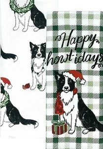 2 verschiedene Baumwolle Küchentücher (15"x26") WEIHNACHTEN HUNDE, HAPPY HOWLIDAYS, SNS - Bild 1 von 14
