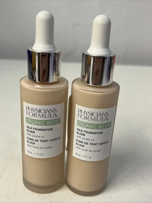 (2) Physicians Formula Organic Wear Silk Foundation 1 fl oz New 01 - Fair - Image 1 of 2