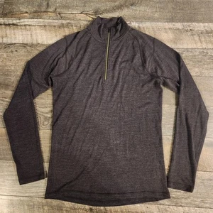 SmartWool Shirt Mens Medium Gray Merino 1/4 Zip Base Layer Wool Hiking - Picture 1 of 10