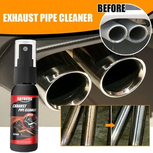 Exhaust Pipe Cleaner Spray 30ml Car Rust Remover Rubber Gloves Brush Repair Kit - Picture 1 of 12