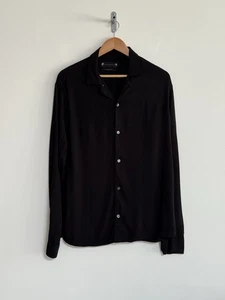 Camicia manica lunga Allsaints "Venezia" Ramskull nera vestibilità media/rilassata - Foto 1 di 11
