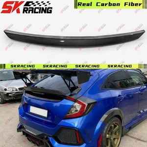 Carbon Fiber/Gloss Black Fits 17+ Honda Civic Type-R FK8 Rear Trunk Spoiler Wing - Picture 1 of 19