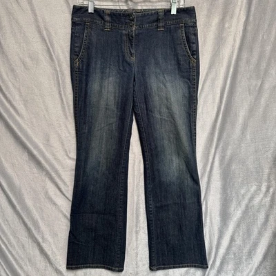 Ann Taylor Jeans Womens Petite 4P Dark Wash Slim Fit Trouser Flap Pockets Denim - Image 1 of 4