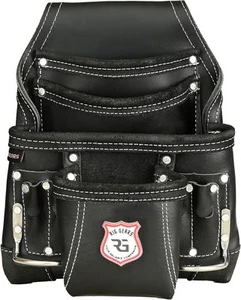 Leather Tool Belt for Electrician Pouch Bags|10 Pocket Standard, Black  - Picture 1 of 8