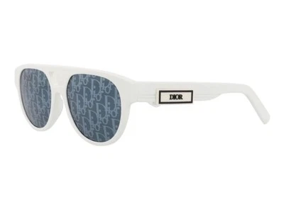Dior Men's Dior B23 R1I White Grey Logo Mirror Lens Pilot Sunglasses 54mm-17-145 - Image 1 of 4