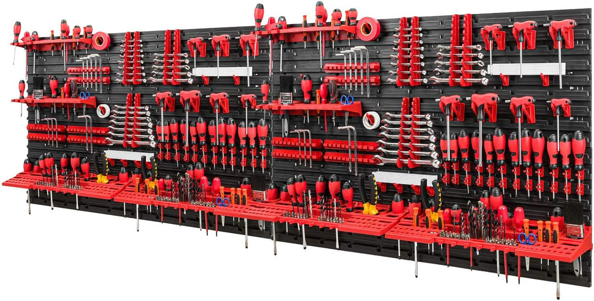 Portautensili Da Parete KADAX - Organizzatore Per Garage E Officina, Sistema Modulare Per Parete Forata, Plastica Resistente
