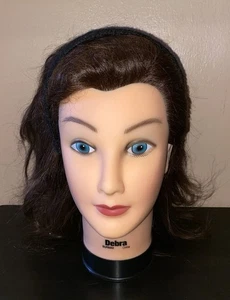 Debra Burmax China 100% Human Hair Brown Modeling Mannequin Head Cosmetology - Picture 1 of 9