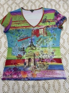 Caia Paris Morning Abstract Colorful Vintage 90s y2k Top Medium  - Bild 1 von 8