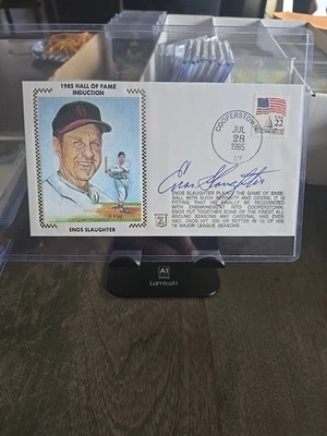 Enos Slaughter Signed S Rini Z Silk Cachet Auto 1985 - Image 1 of 3