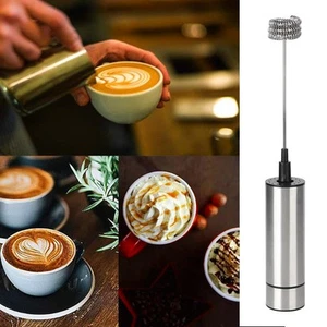 Electric Milk Frother Stainless Steel Coffee Mixer Egg Beater Kitchen Utensil - Picture 1 of 12