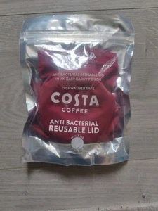 New & Sealed White Costa Coffee Anti Bacterial Reusable Lid with Carry Pouch. - Picture 1 of 8