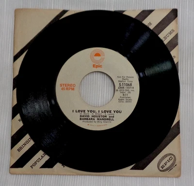 David Houston & Barbara Mandrell: 1972 Epic 5-11068 Terre Haute Promo Press VG+ - Image 1 of 4